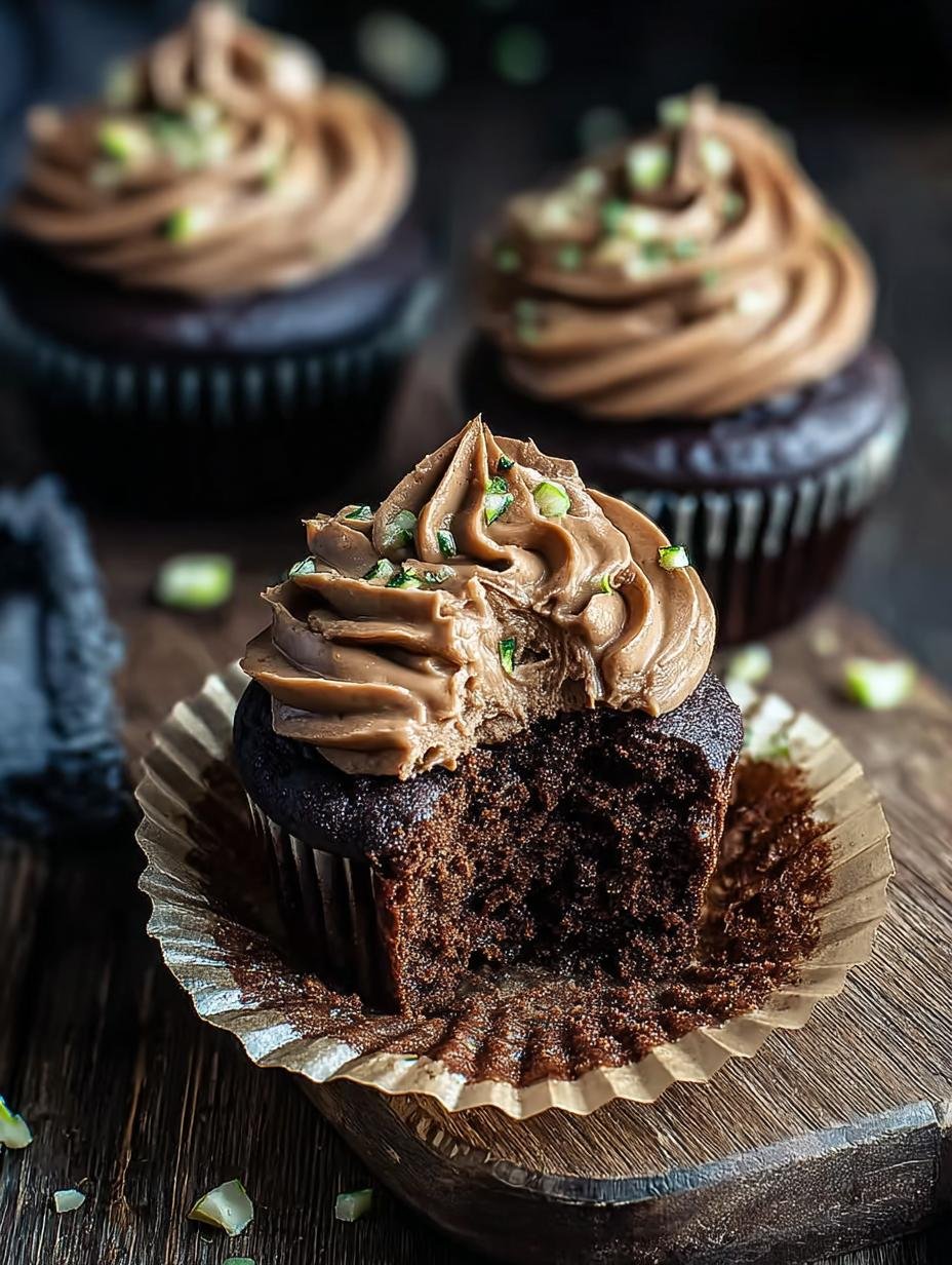 Chocolate Zucchini Cupcakes: 1 Amazing Moist Recipe 3 Chocolate Zucchini Cupcakes: 1 Amazing Moist Recipe - Chocolate Zucchini Cupcakes - additional detail