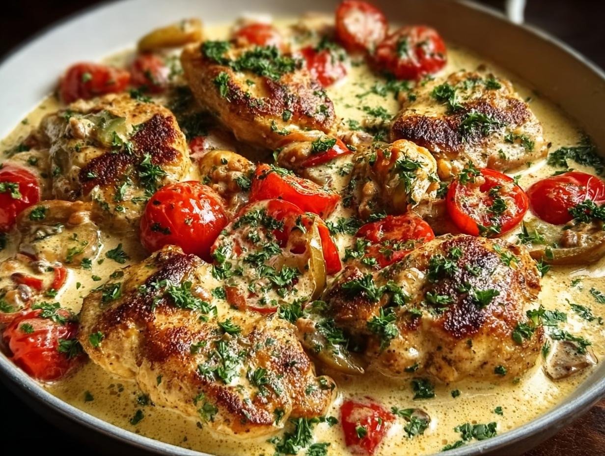 Creamy Pepperoncini Chicken Skillet