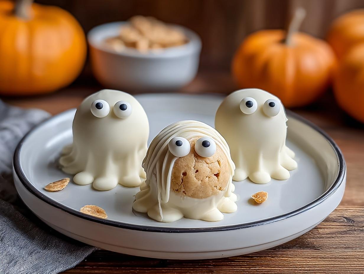 Ghostly Peanut Butter Balls: 10 Creepy Halloween Treats 2 Ghostly Peanut Butter Balls: 10 Creepy Halloween Treats - Ghostly Peanut Butter Balls - additional detail