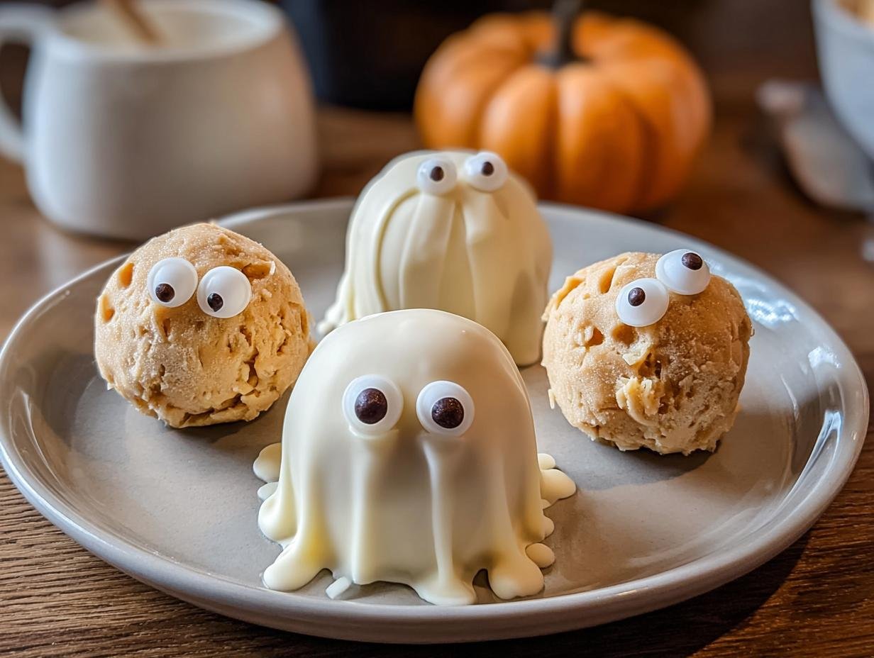 Ghostly Peanut Butter Balls: 10 Creepy Halloween Treats 3 Ghostly Peanut Butter Balls: 10 Creepy Halloween Treats - Ghostly Peanut Butter Balls - additional detail