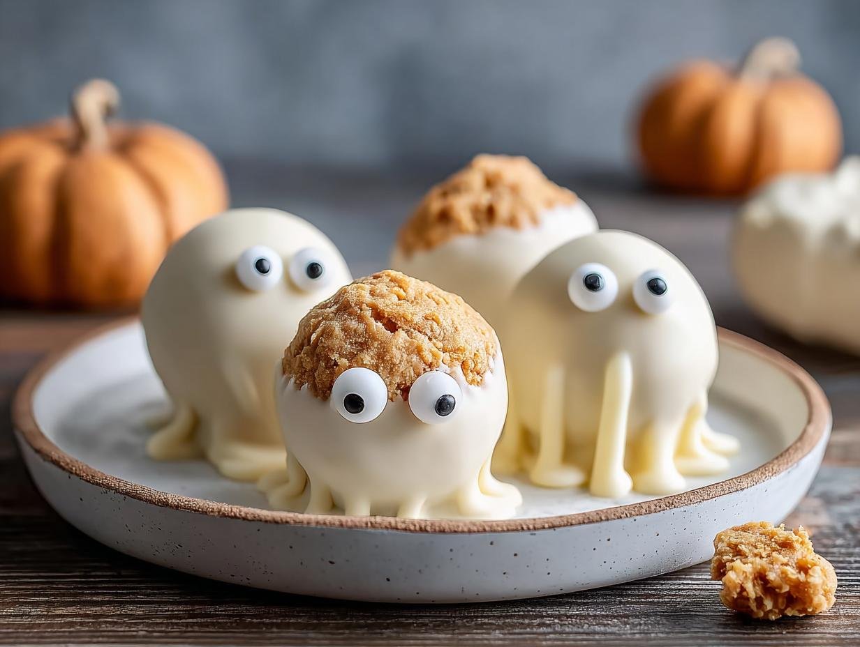Ghostly Peanut Butter Balls: 10 Creepy Halloween Treats 1 Ghostly Peanut Butter Balls