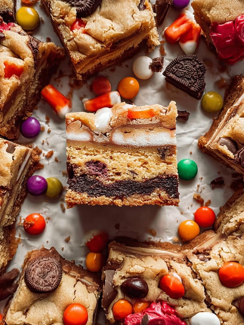 Amazing Halloween Candy Cookie Bars (15 Min Prep) 2 Amazing Halloween Candy Cookie Bars (15 Min Prep) - Halloween Candy Cookie Bars - additional detail