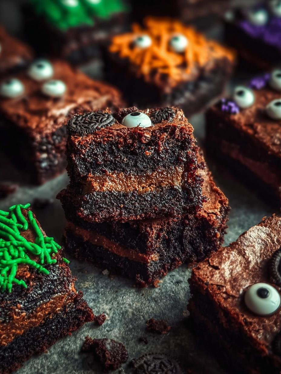 Halloween Monster Brownies: 1 Fudgy, Spooky Treat - Halloween Monster Brownies - additional detail