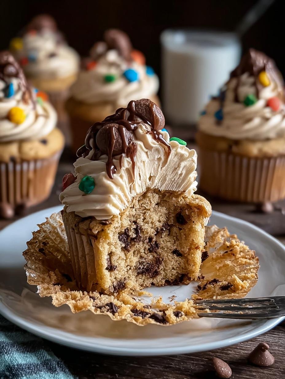 Monster Cookie Dough Cupcakes: Pure Bliss 3 Monster Cookie Dough Cupcakes: Pure Bliss - Monster Cookie Dough Cupcakes - additional detail