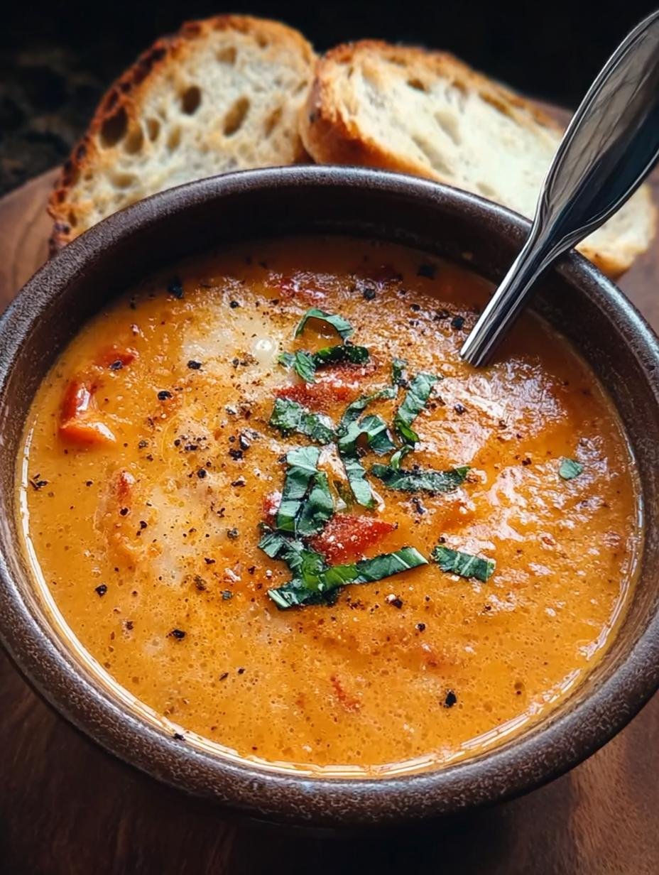 Roasted Red Pepper Gouda: 1 Amazing Comfort Soup 2 Roasted Red Pepper Gouda Soup - Creamy and Delicious
