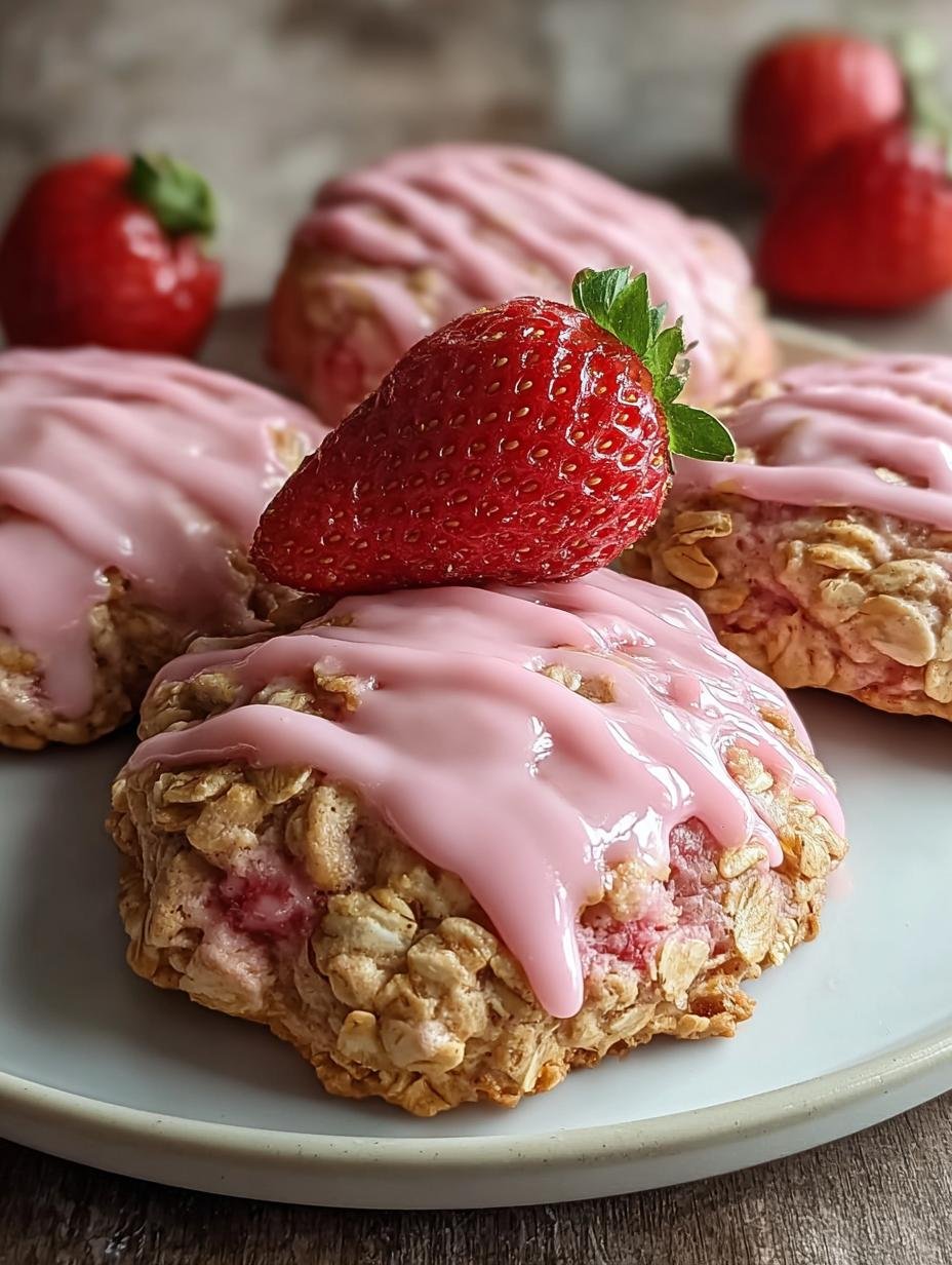 Amazing Strawberry Oatmeal Cookie Icing: 2 Ways - Strawberry Oatmeal Cookie Icing - additional detail