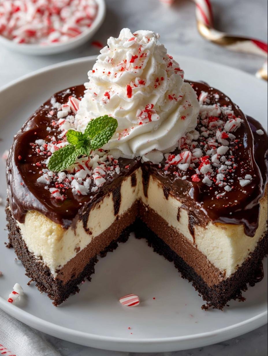 Peppermint Bark Cheesecake: 7 Irresistible Layers of Joy 3 Peppermint Bark Cheesecake: 7 Irresistible Layers of Joy - Peppermint Bark Cheesecake - additional detail