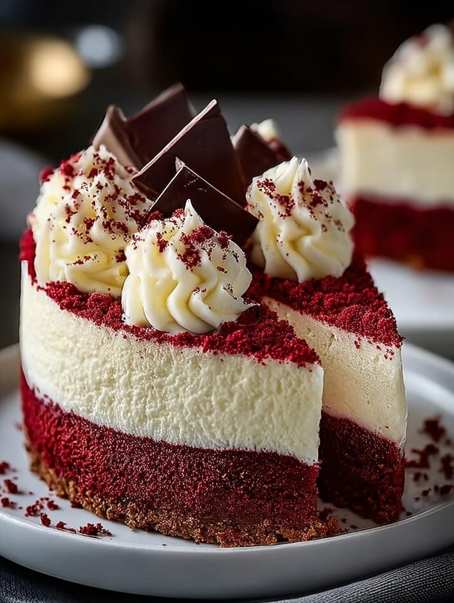 Decadent Red Velvet Cheesecake for a Sweet Treat 2 Decadent Red Velvet Cheesecake for a Sweet Treat - Red Velvet Cheesecake - main visual representation