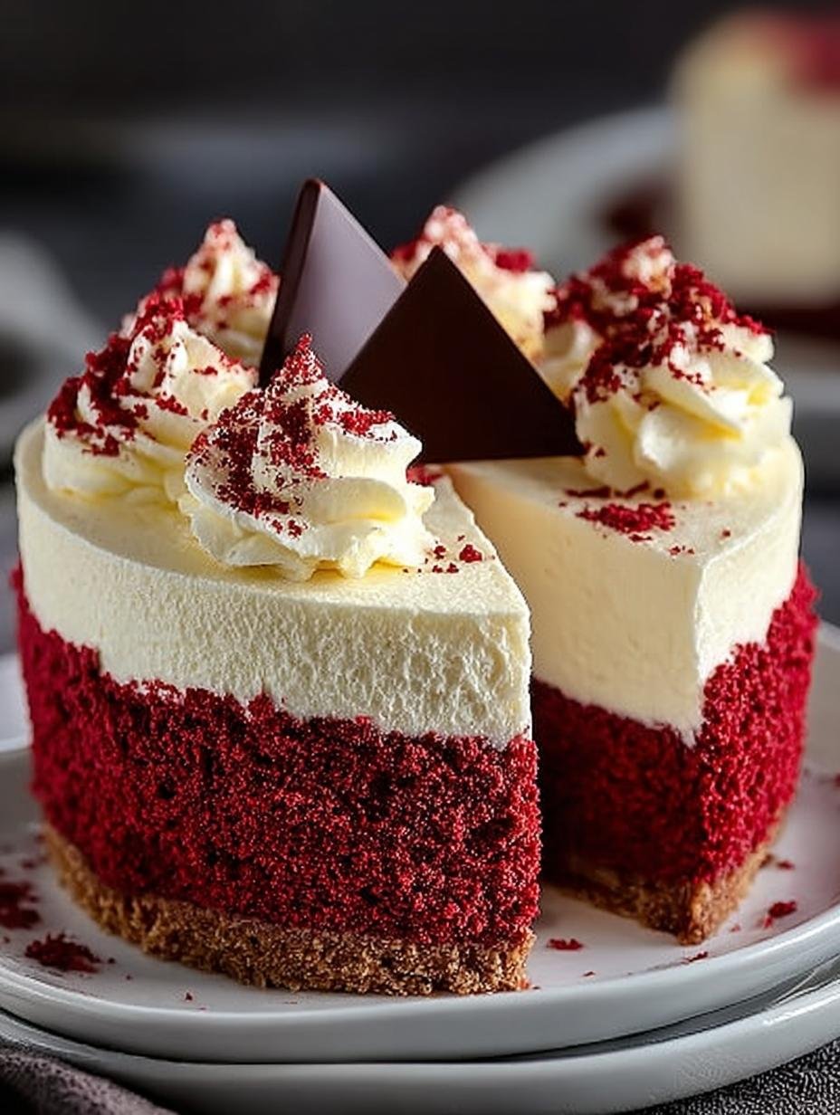 Decadent Red Velvet Cheesecake for a Sweet Treat 3 Decadent Red Velvet Cheesecake for a Sweet Treat - Red Velvet Cheesecake - additional detail