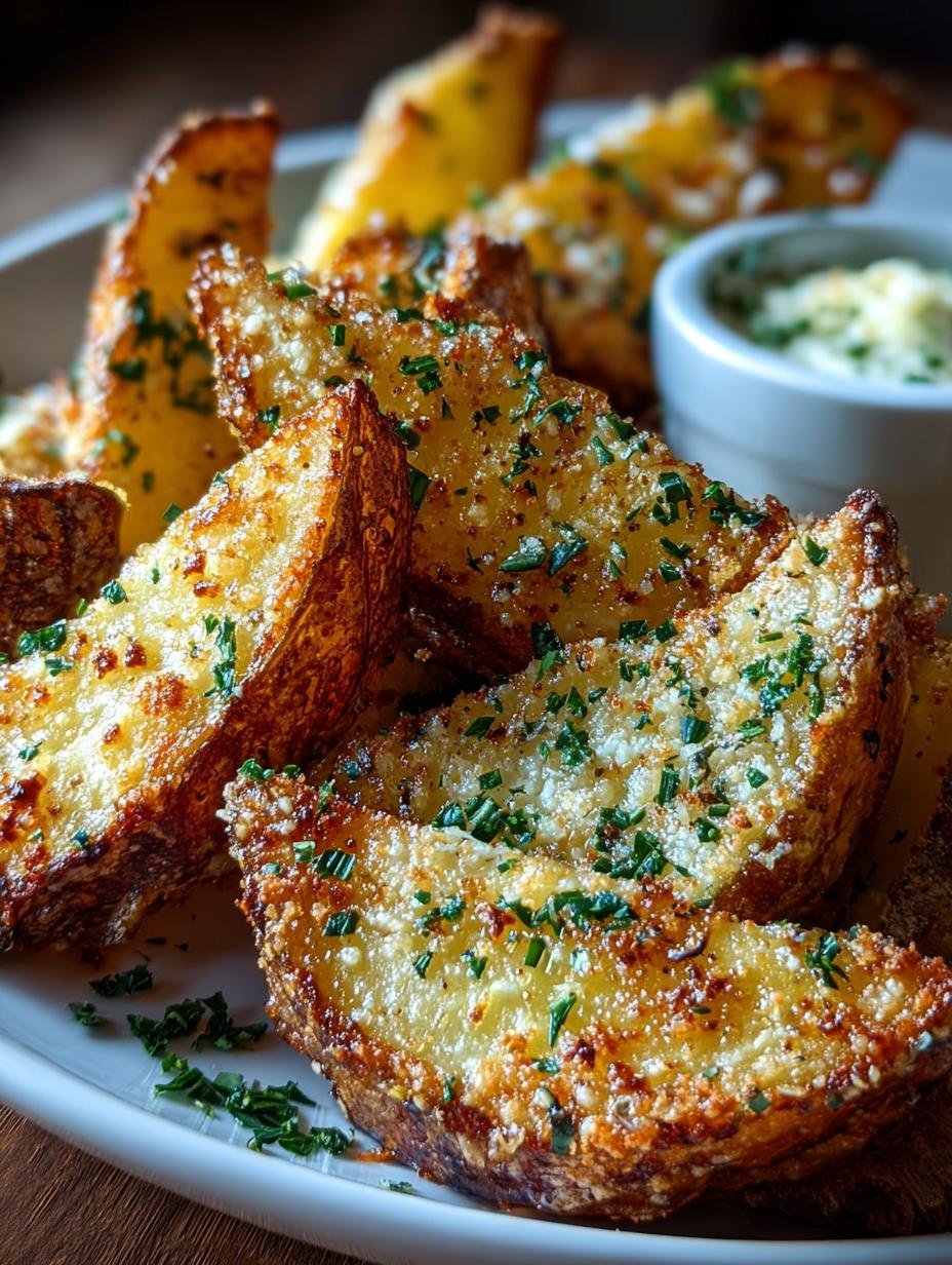 Crispy Baked Garlic Parmesan Potato Wedges Recipe 3 Crispy Baked Garlic Parmesan Potato Wedges Recipe - Baked Garlic Parmesan Potato - additional detail