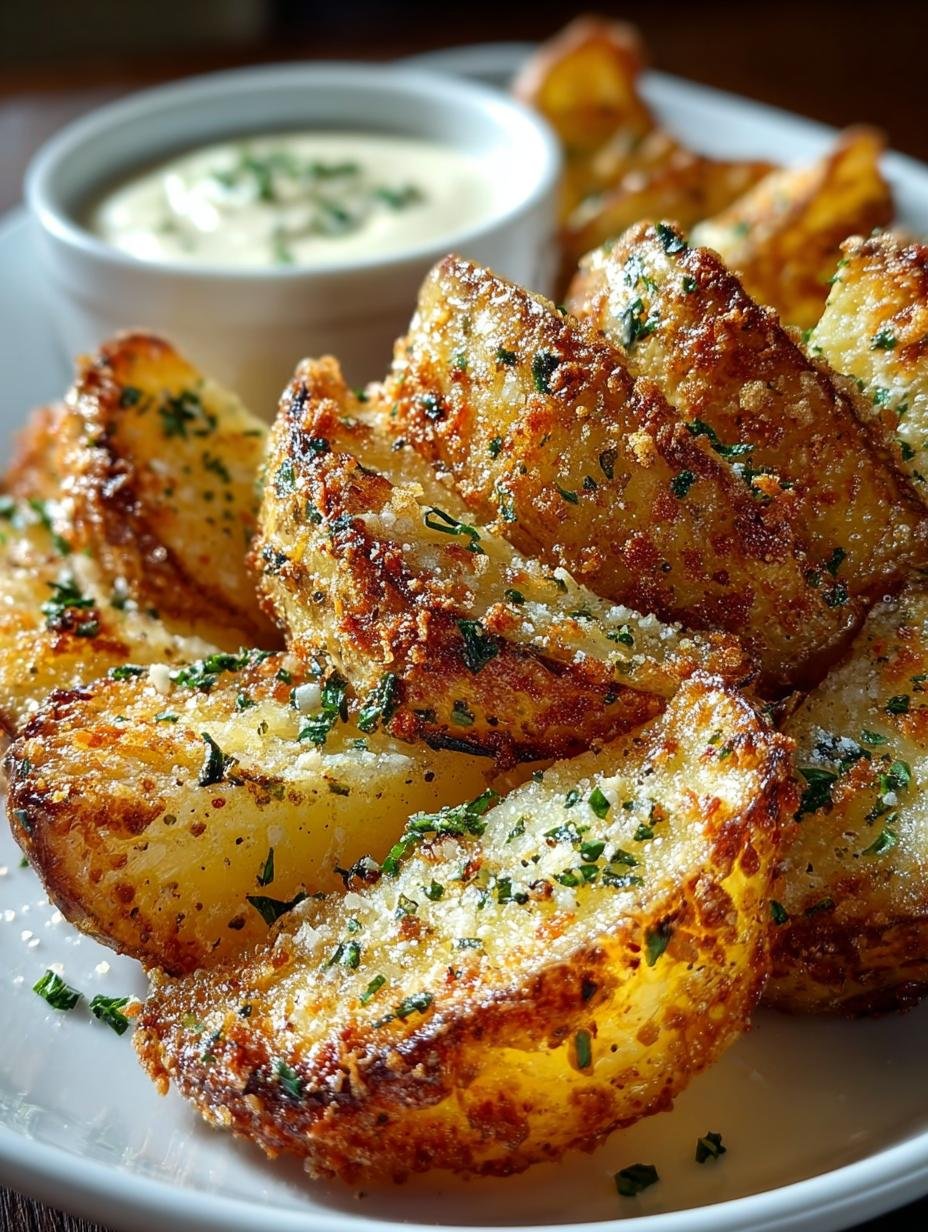 Crispy Baked Garlic Parmesan Potato Wedges Recipe 1 Baked Garlic Parmesan Potato