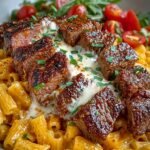 Cajun Steak Tips Cheesy