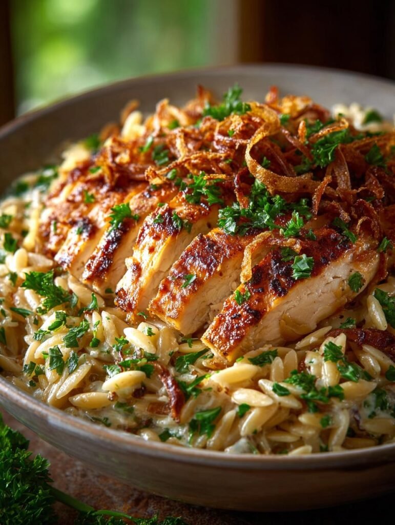 French Onion Chicken Orzo