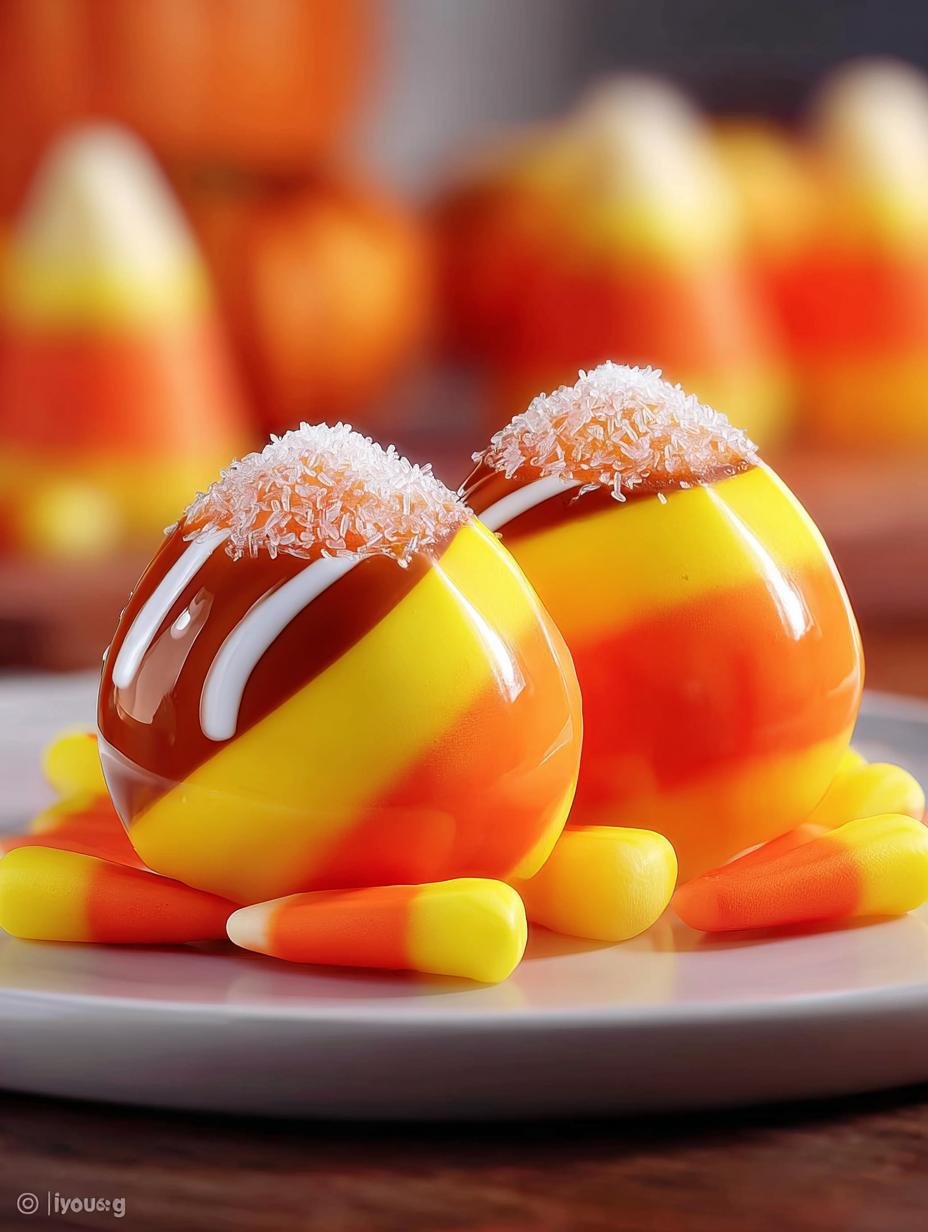 Indulge Candy Corn Hot Chocolate Bombs for Fall Fun 1 Indulge Candy Corn Hot