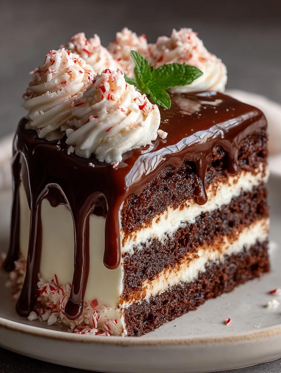 Delicious Peppermint Fudge Cake for the Holidays 3 Delicious Peppermint Fudge Cake for the Holidays - Peppermint Fudge Cake - additional detail