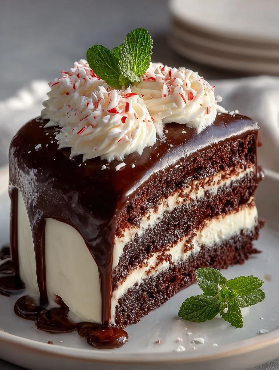 Delicious Peppermint Fudge Cake for the Holidays 1 Peppermint Fudge Cake