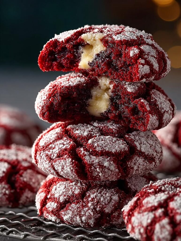 Red Velvet Crinkle Cookies