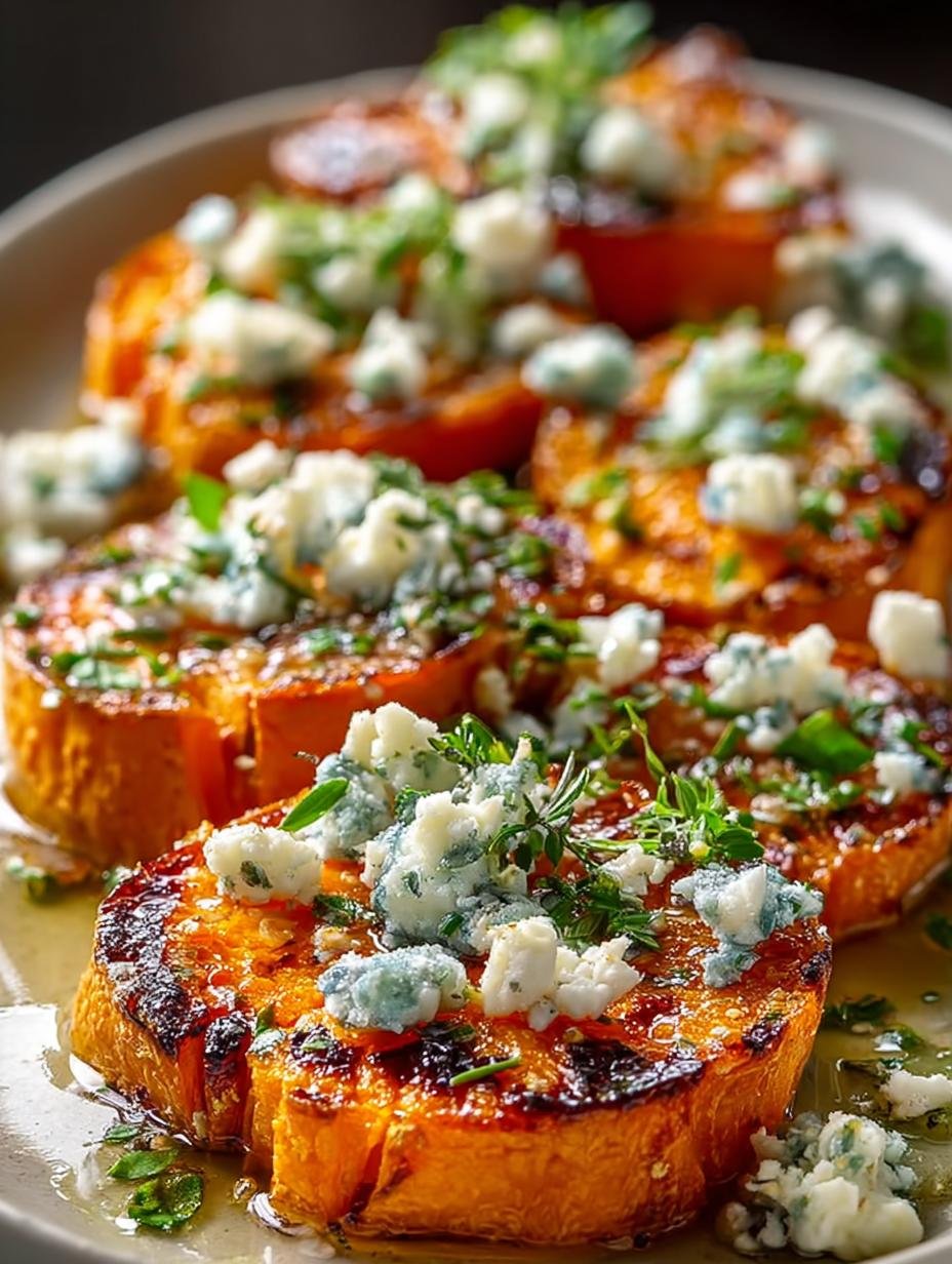 Delicious Roasted Sweet Potato Rounds with Honey Feta 1 Roasted Sweet Potato Rounds