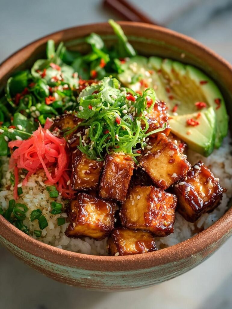 Sticky Glazed Tofu Bowl