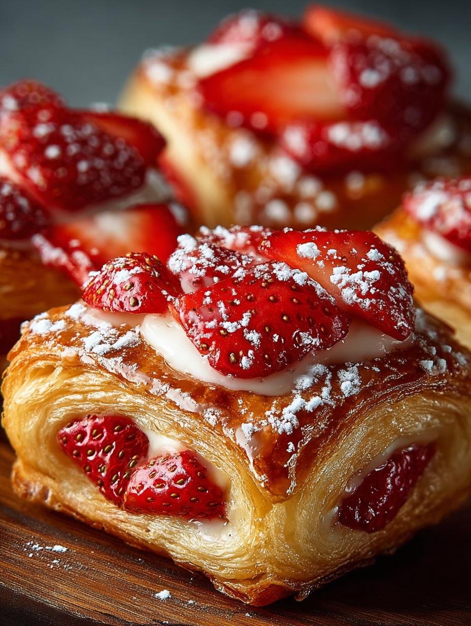 Strawberry Danish: 12 Flaky Sweet Treats to Savor 2 Irresistible Strawberry Danish fresh from the oven on a cooling rack