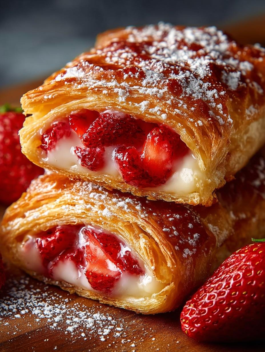Strawberry Danish: 12 Flaky Sweet Treats to Savor 3 Delicious Strawberry Danish with cream cheese filling and fresh strawberries