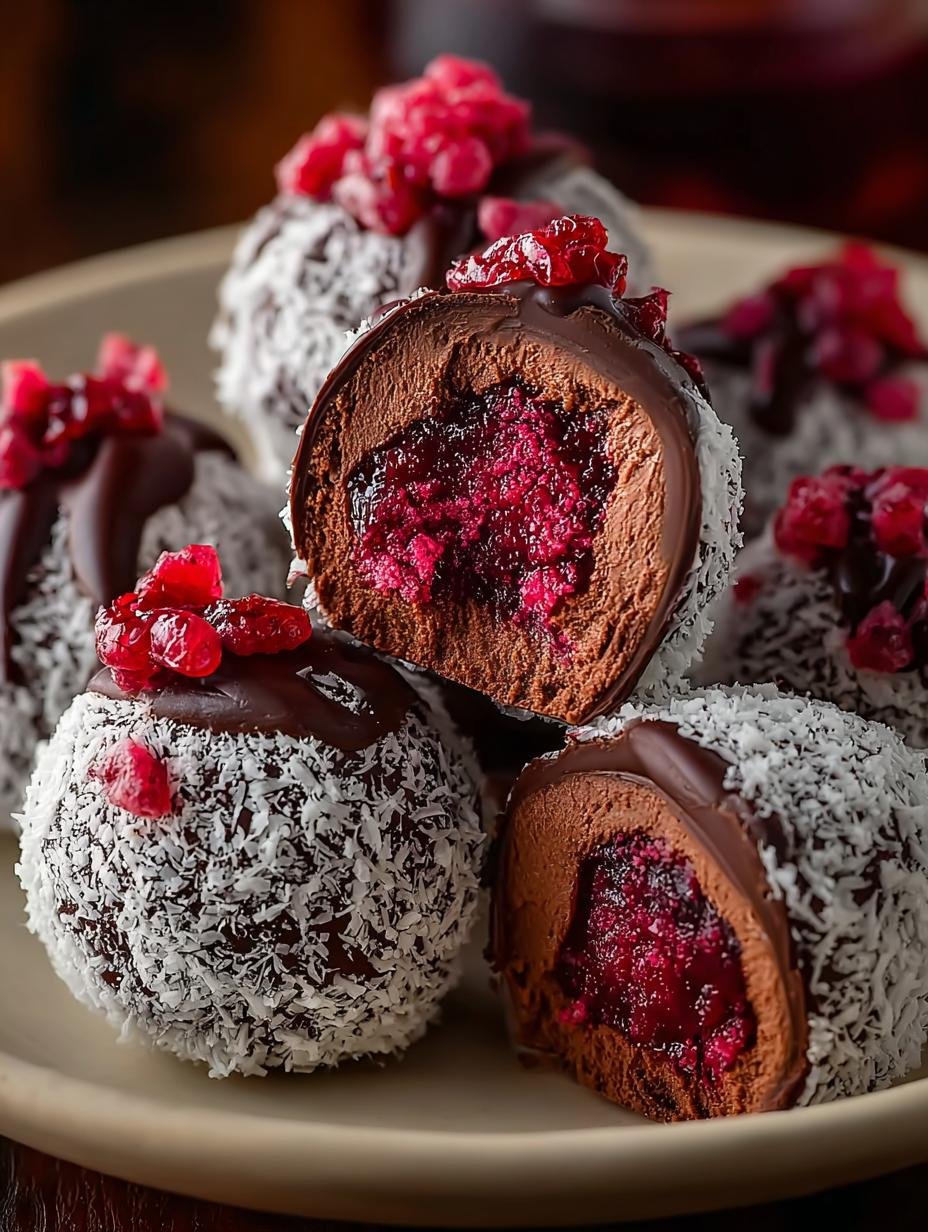 Velvety Raspberry Truffles Melt: 24 Decadent Bites - Velvety Raspberry Truffles Melt - main visual representation