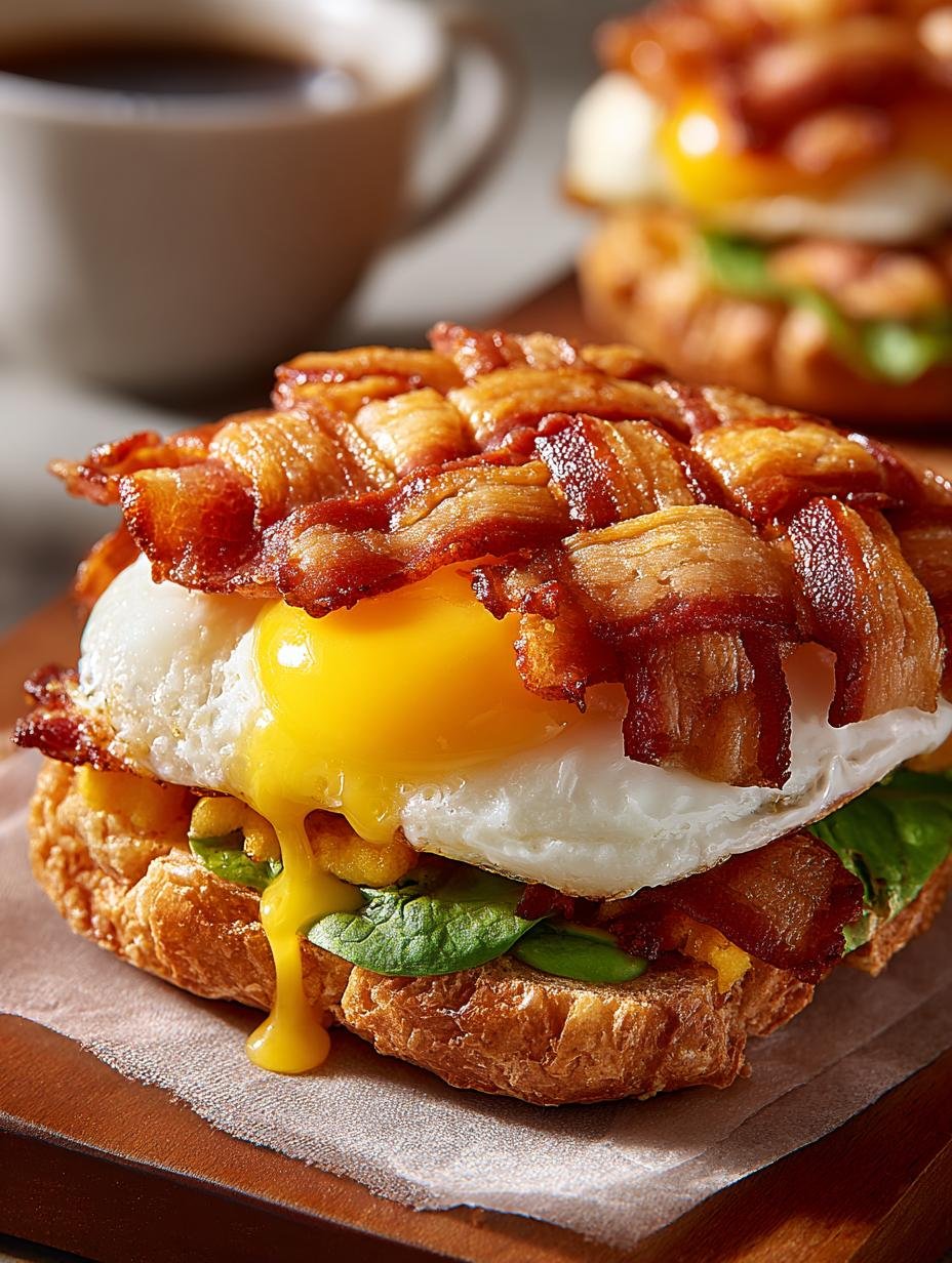 Bacon Weave Breakfast Sandwich: 12 Irresistible Layers - Bacon Weave Breakfast Sandwich - additional detail