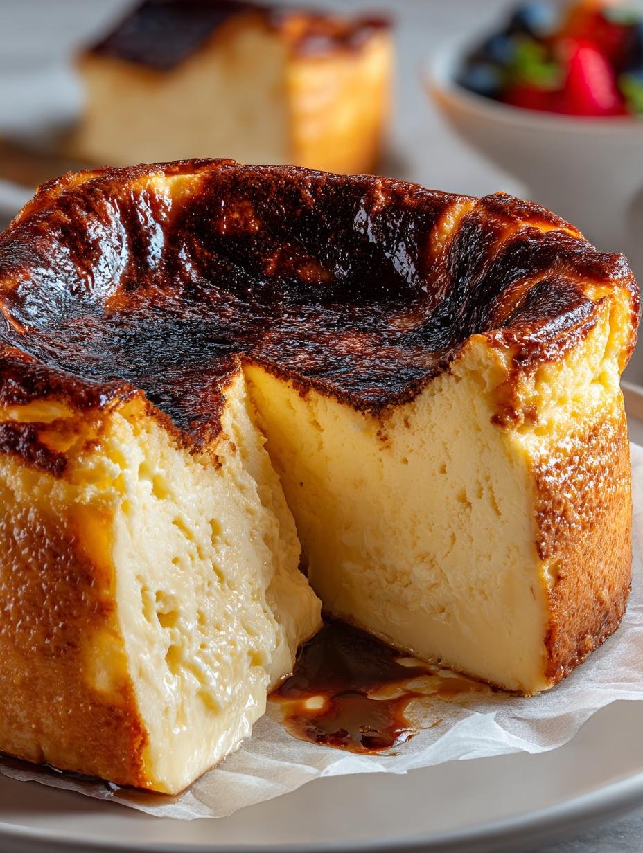Burnt Basque Cheesecake: 7 Secrets to Perfect Creaminess 3 Burnt Basque Cheesecake: 7 Secrets to Perfect Creaminess - Burnt Basque Cheesecake - additional detail