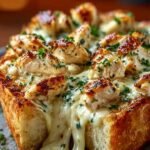 Chicken Alfredo Garlic Bread