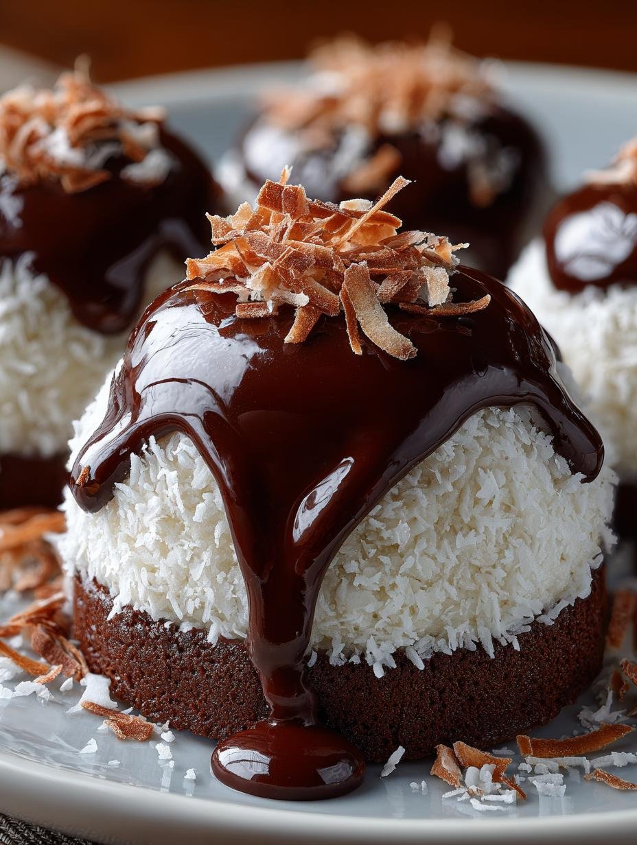 Coconut Dome with Chocolate: A Decadent Delight 3 Coconut Dome with Chocolate: A Decadent Delight - Coconut Dome with Chocolate - additional detail