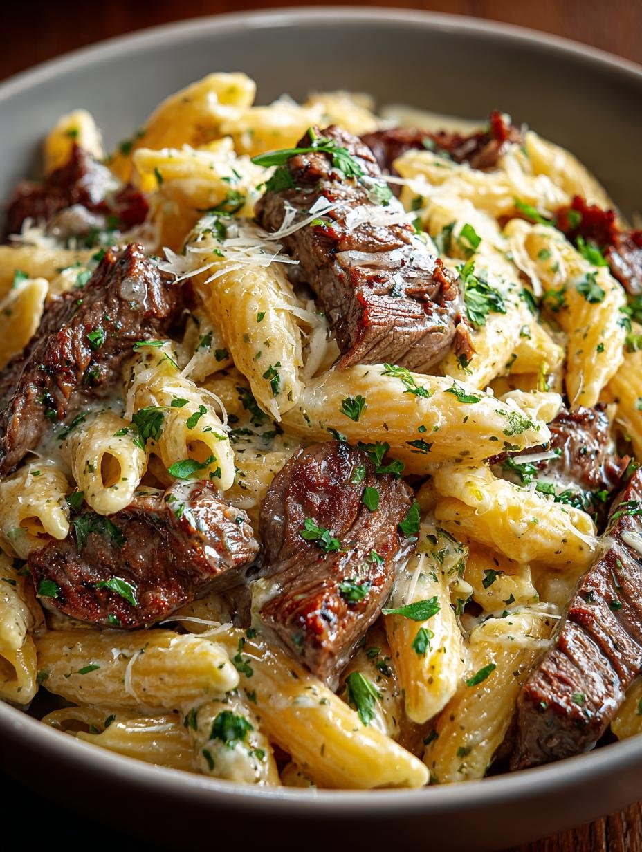 Delicious Creamy Steak Pasta for a Quick Dinner 2 Delicious Creamy Steak Pasta for a Quick Dinner - Creamy Steak Pasta - main visual representation