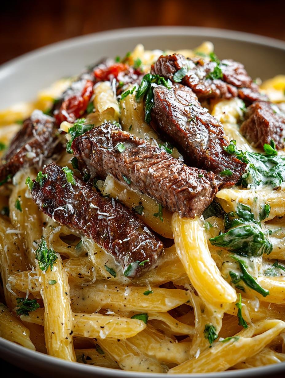 Delicious Creamy Steak Pasta for a Quick Dinner 3 Delicious Creamy Steak Pasta for a Quick Dinner - Creamy Steak Pasta - additional detail