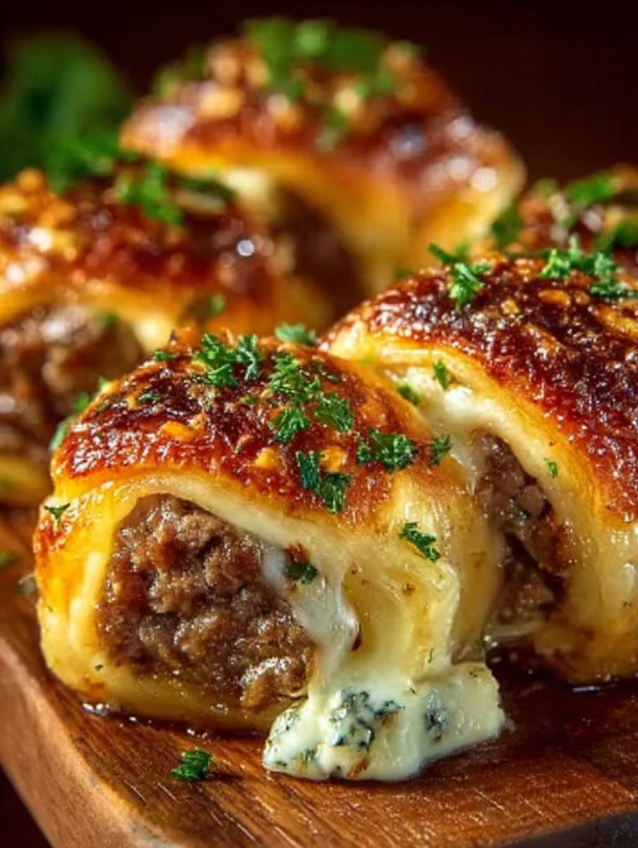 Garlic Butter Cheeseburger Rollups: 8 Irresistible Bites - Garlic Butter Cheeseburger Rollups - additional detail