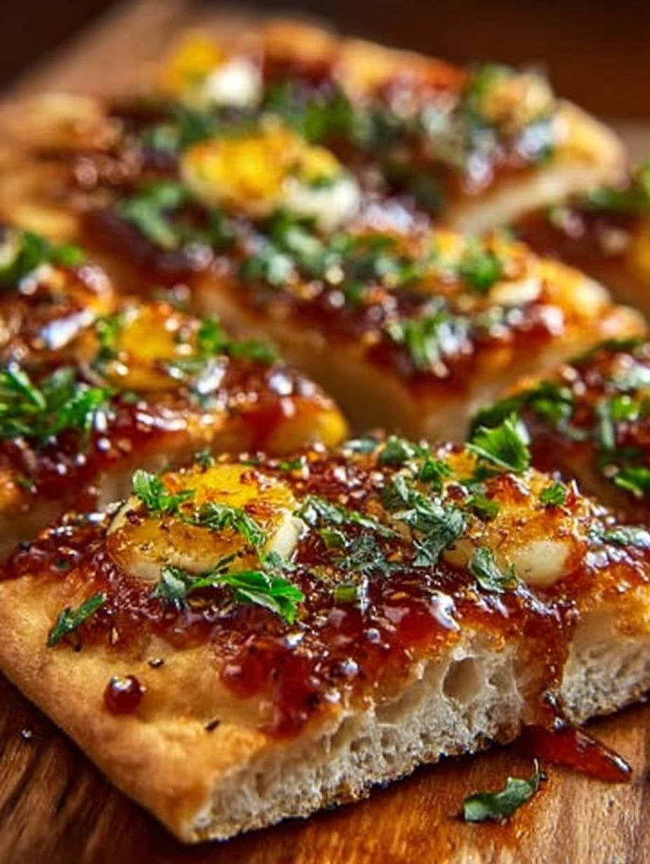 Incredible Hot Honey Garlic Flatbread Recipe - Hot Honey Garlic Flatbread - additional detail