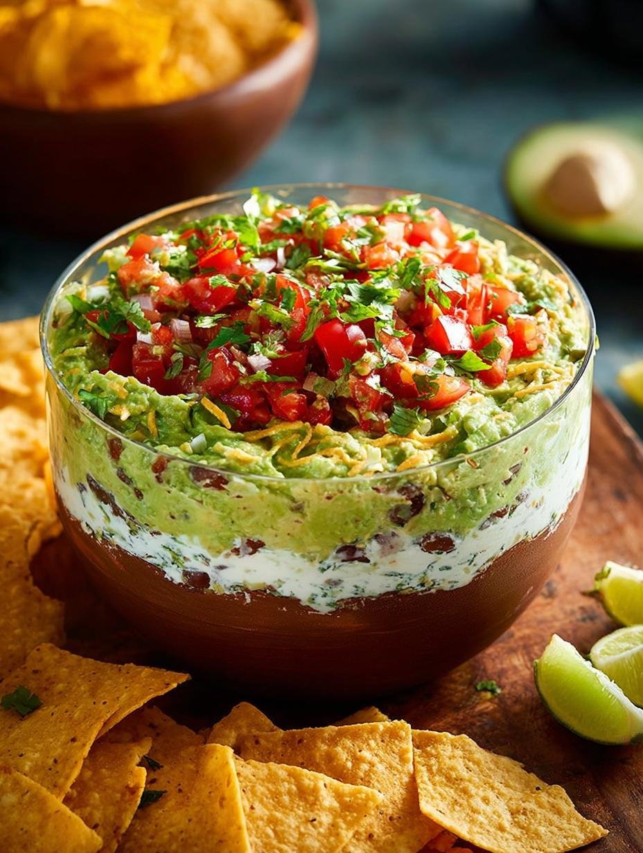 Layer Dip with Guacamole: 7 Layers of Pure Delight - Layer Dip with Guacamole - additional detail