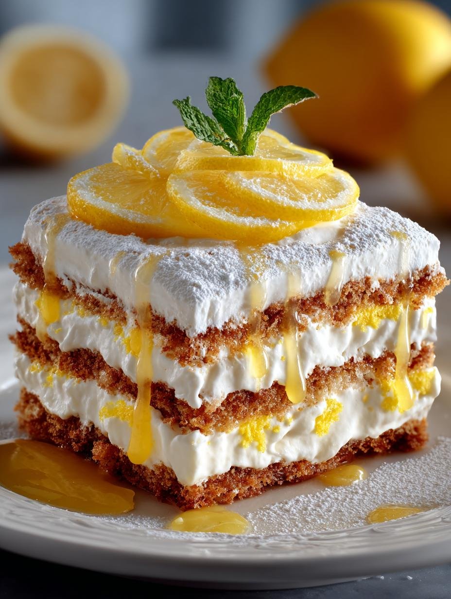 Lemon Icebox Cake: 12 Layers of Refreshing Delight 2 Lemon Icebox Cake: 12 Layers of Refreshing Delight - Lemon Icebox Cake - main visual representation