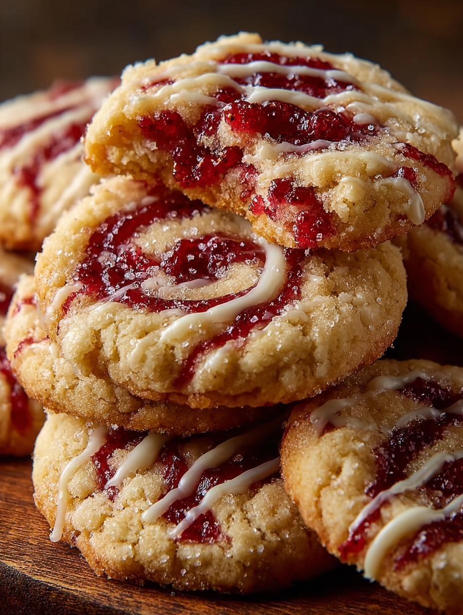 Raspberry Swirl Cookies with White Chocolate Drizzle Delight 1 Raspberry Swirl Cookies with