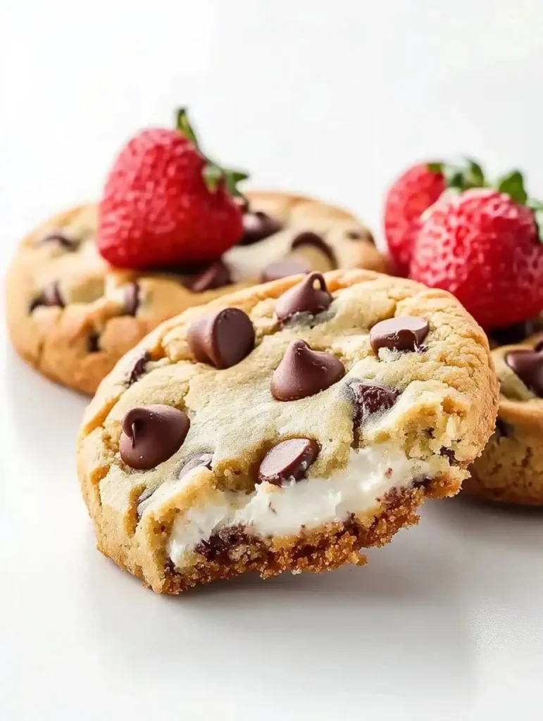 Freshly baked chocolate chip cookies on a cooling rack
