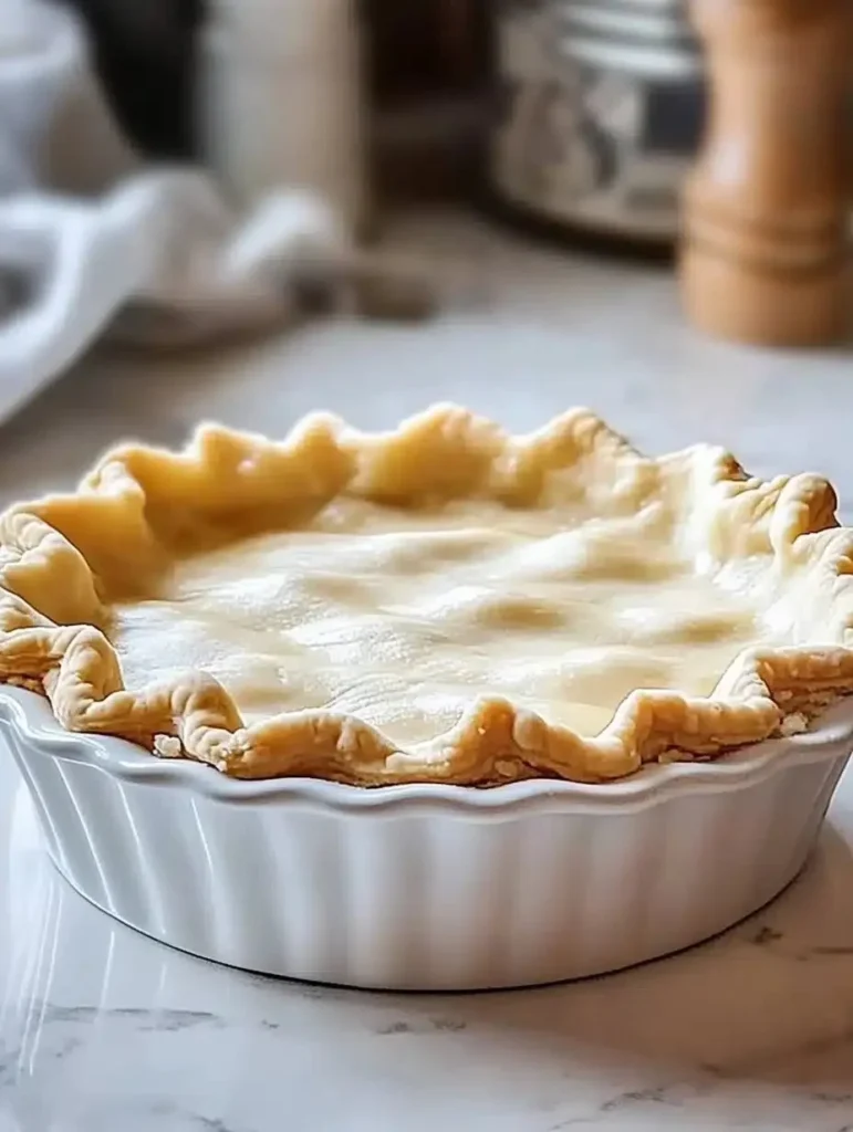Homemade easy pie crust with ingredients ready for baking