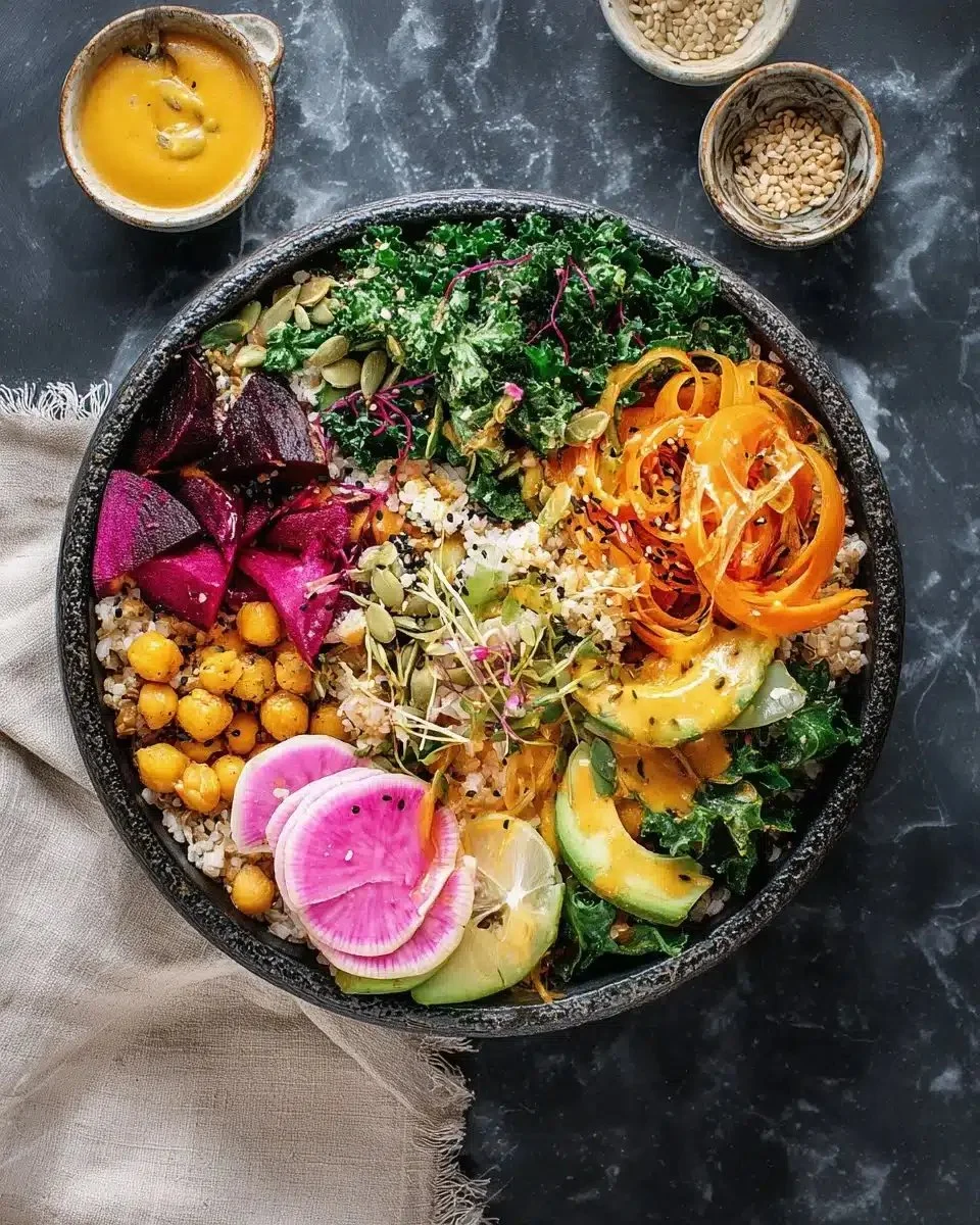 Best Buddha Bowl — Bright, Easy Vegan Meal 1 Colorful Buddha Bowl filled with fresh vegetables, grains, and plant-based protein
