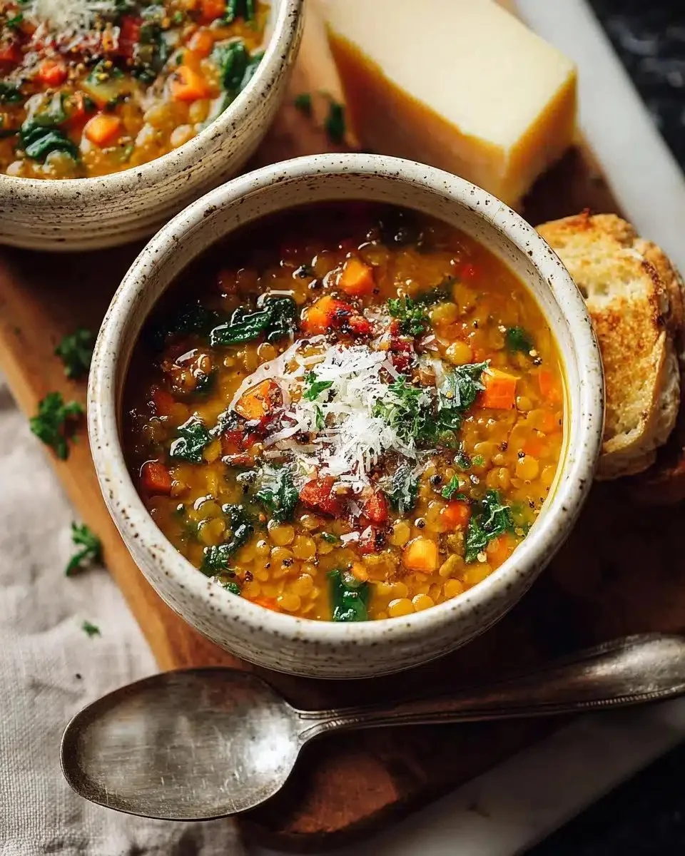 Best Lentil Soup — Hearty Weeknight Recipe 1 Bowl of hearty lentil soup with vegetables and herbs, perfect for weeknight meal.