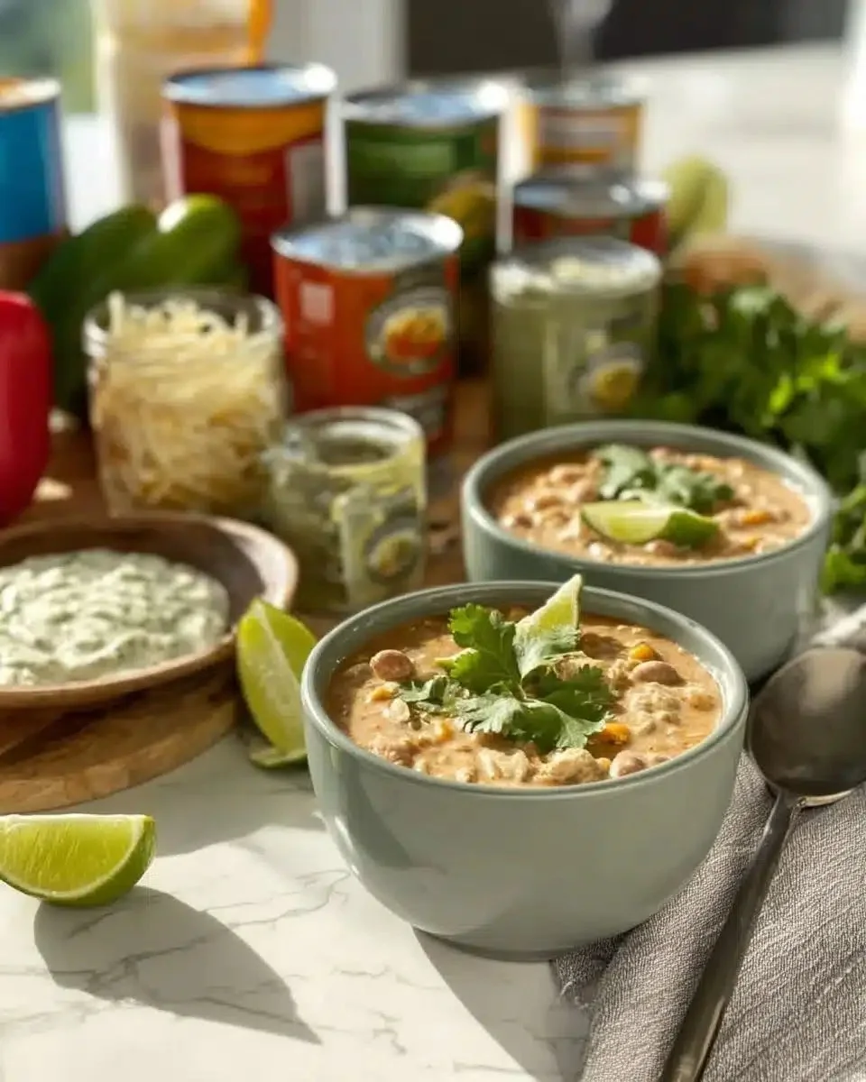 Keto Cream Cheese Chicken Chili 1 Bowl of keto cream cheese chicken chili garnished with cilantro