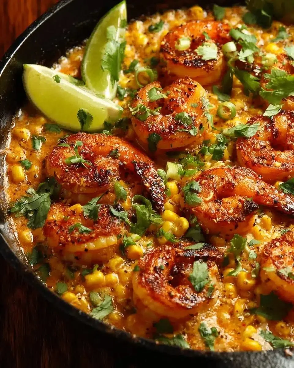 Mexican Street Corn with Shrimp and Creamy Feta Cheese Sauce 1 Mexican street corn with shrimp and creamy feta cheese sauce
