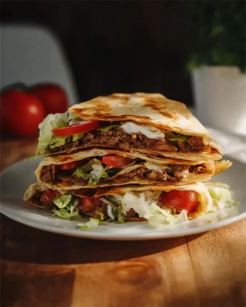 Delicious Paleo Crunch Wrap Supreme served with fresh ingredients
