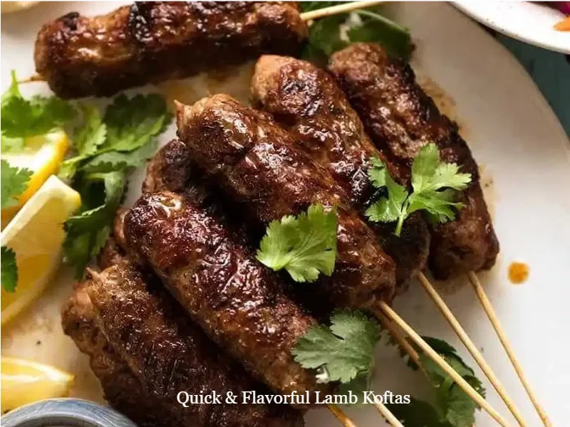 Quick & Flavorful Lamb Koftas 1 Delicious homemade lamb koftas served with fresh herbs and spices.
