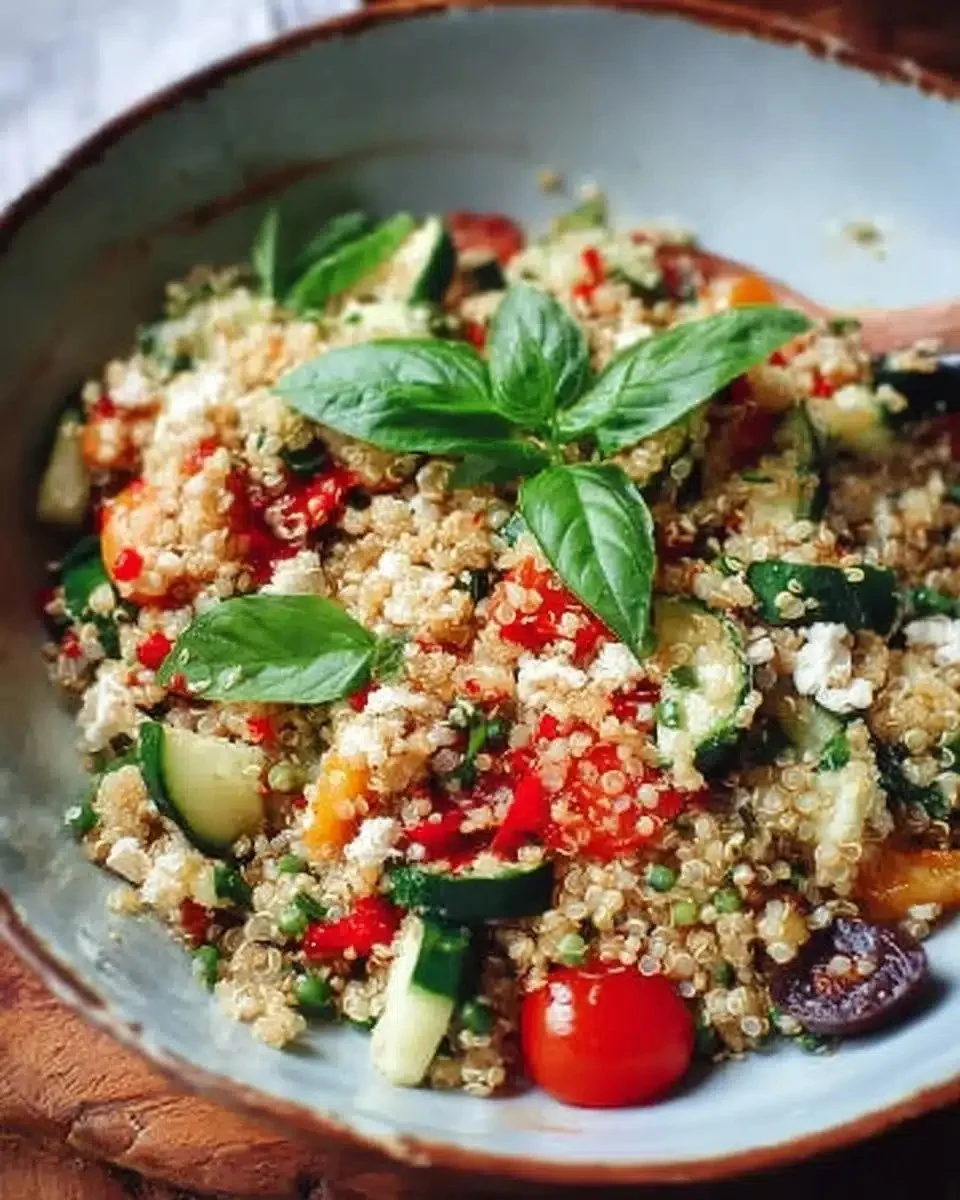 Quinoa Salad Recipe — Bright, Easy & Healthy 1 Colorful quinoa salad with fresh vegetables and dressing