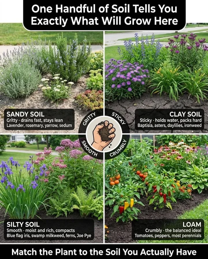 How Soil Texture Determines Which Plants Thrive 1 Illustration showing different soil textures and their impact on plant growth.